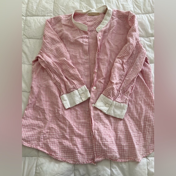 Pink plaid button up - Picture 1 of 6